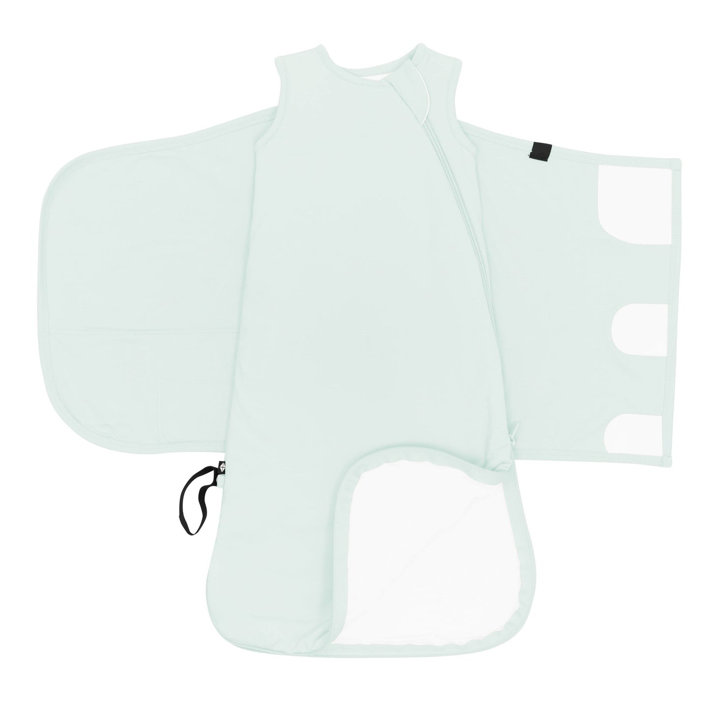 Dual zipper on Sleep Bag Swaddler in Dew 1.0