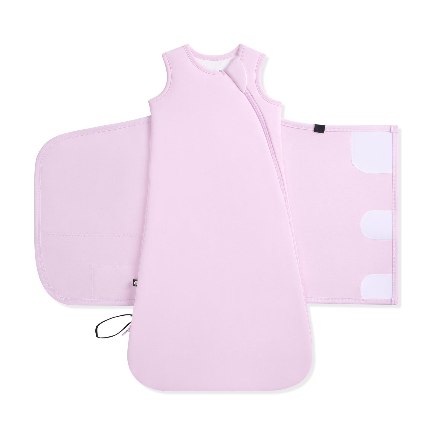 Purple baby sleep bag swaddler on a white background