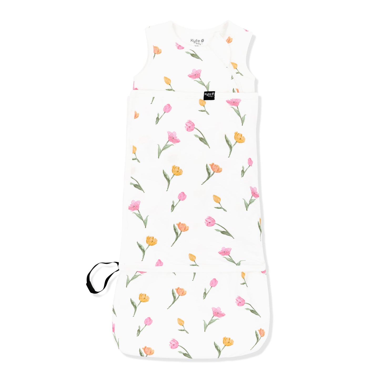 Sleep Bag Swaddler in Tulip 1.0 shown swaddled