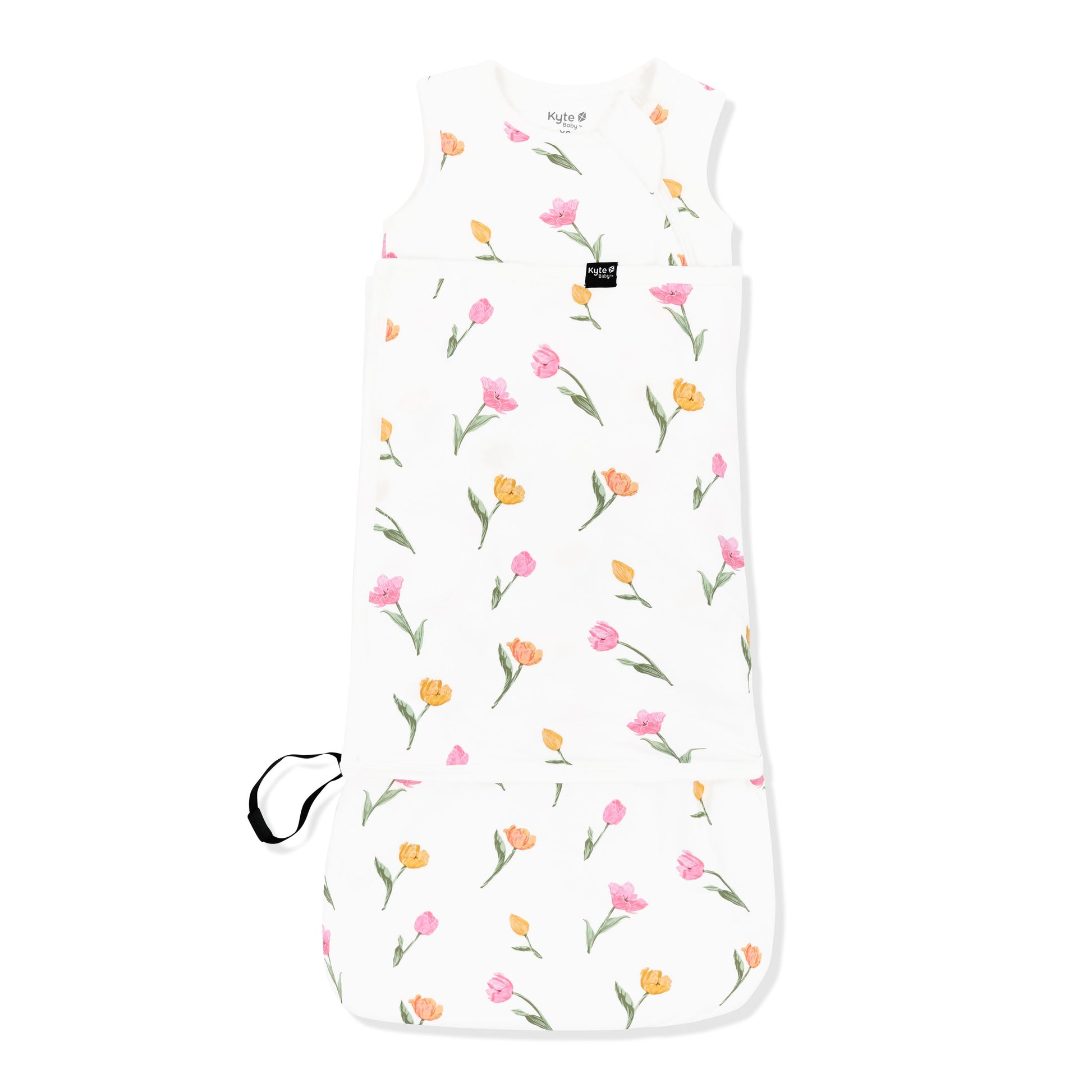 Sleep Bag Swaddler in Tulip 1.0 shown swaddled