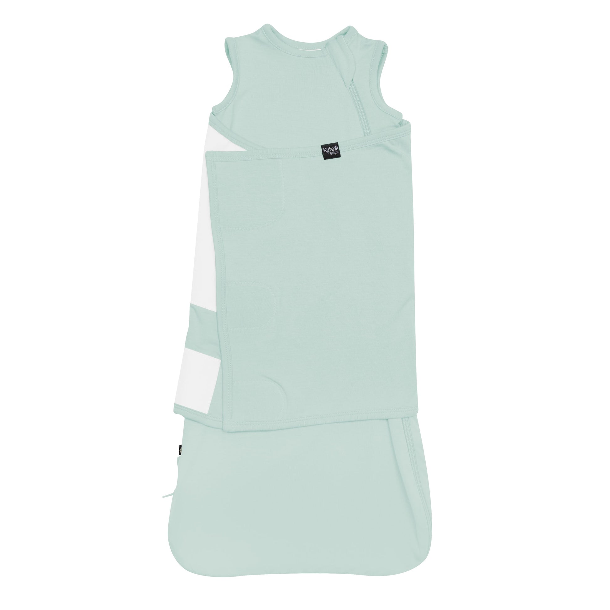Sleep Bag Swaddler in Sage 0.5 swaddled